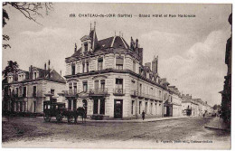 72 - B32026CPA - CHATEAU DU LOIR - Grand Hotel Et Rue Nationale - Parfait état - SARTHE - Chateau Du Loir