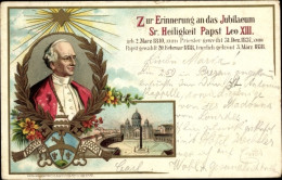 Lithographie Jubiläum Sr. Heiligkeit Papst Leo XIII, Vatikan - Historical Famous People