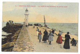 Cpa. 30 GRAU DU ROI (ar. Nîmes) La Jetée Et Les Bateaux En Pleine Mer (animée) Ed. Revest  N° 4 - Le Grau-du-Roi