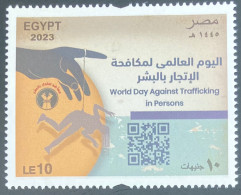 2023 Égypte Egypt Egitto World Day Against Trafficking In Persons Human Beings Rights QR Code - Unused Stamps
