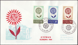 Europa CEPT 1964 Chypre - Cyprus - Zypern FDC2 Y&T N°232 à 234 - Michel N°240 à 242 - 1964