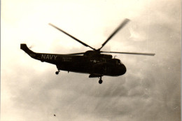 Photographie Photo Vintage Snapshot Anonyme Hélicoptère Ciel  - Luftfahrt