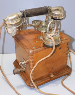 -JOLI TELEPHONE ANCIEN MARTY 1910 CAISSE NOYER COMPLET En Bel état Collection   E - Téléphonie
