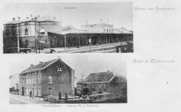 Welkenraedt.Herbesthal.Double Vue.Bahnof Et Geschäftshaus Maison H.J.Robertz - Welkenraedt