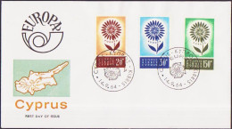 Europa CEPT 1964 Chypre - Cyprus - Zypern FDC6 Y&T N°232 à 234 - Michel N°240 à 242 - 1964