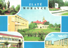 ZLATE MORAVCE, MULTIPLE VIEWS, ARCHITECTURE, SCULPTURE, PARK, HOTEL, TOWER, SLOVAKIA, POSTCARD - Slovacchia