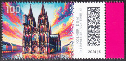 !a! GERMANY 2024 Mi. 3832 MNH SINGLE W/ Right Margin (a) - Historic Buildings In Germany: Cologne Cathedral - Unused Stamps
