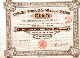 C.I.A.O.- Compagnie IMMOBILIÈRE Et AGRICOLE De L'OCÉANIE (Tahiti) - Asia