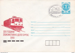 Bulgaria Bulgarie Bulgarien 14-05-1990 FDC 100 Jaar Railwayline Jambol - Burgas - Trains