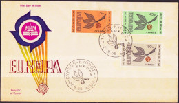 Europa CEPT 1965 Chypre - Cyprus - Zypern FDC4 Y&T N°250 à 252 - Michel N°258 à 260 - 1965