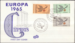 Chypre - Cyprus - Zypern FDC2 1965 Y&T N°250 à 252 - Michel N°258 à 260 - EUROPA - Covers & Documents