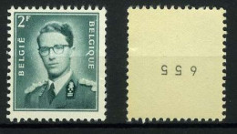 R37 - Boudewijn - 2F Groen - Rolzegel Met Nummer - Avec Numéro Au Verso - MNH - Coil Stamps