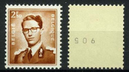 R30 - Boudewijn - 2,50 Bruin - Rolzegel Met Nummer - Avec Numéro Au Verso - MNH - Coil Stamps