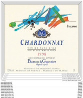 Etiquette Vin Pays-d'OC -Réf-JP-M-570 (  Vin  Blanc   CHARDONNAY ) Mis En Bouteille Par Barton Et Guestier - Vin De Pays D'Oc