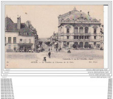 2 Cpa  Z0.262 (  Dép 71  )    à   AUTIN   ""  Le Théâtre  Et    Avenue  De La Gare  ""    Et La Gare . - Autun