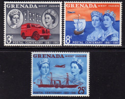 GRENADA 1961 - GRANADA - CENTENARIO DEL SERVICIO POSTAL- YVERT 178/180* - Grenada (...-1974)
