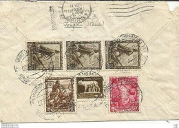 Impero Cent. 30 Striscia Di Tre Sul Retro Di Busta Diretta In Egitto - Storia Postale