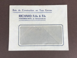Enveloppe Publicitaire / Richard Félix  / Bois De Construction / Lac Des Rouges-Truites / Jura - 1950 - ...