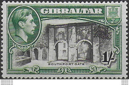 1938 Gibraltar Giorgio VI 2s. P. 14 MNH SG N. 127 - Other & Unclassified