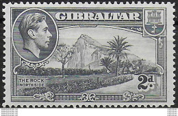 1938 Gibraltar Giorgio VI 2d. P. 14 MNH SG N. 124 - Autres & Non Classés