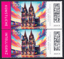 !a! GERMANY 2024 Mi. 3832 MNH Vert.PAIR W/ Left Margins (b) - Historic Buildings In Germany: Cologne Cathedral - Neufs