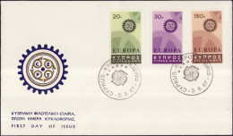 Chypre - Cyprus - Zypern FDC2 1967 Y&T N°284 à 286 - Michel N°292 à 294 - EUROPA - Lettres & Documents