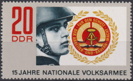 1971 DDR ** Mi:DD 1652, Sn:DD 1278, Yt:DD 1334, 15 Jahre Nationale Volkspartei - Militaria