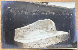 CARTE PHOTO SCULPTURE SUR NEIGE OU GLACE AU CAMP DE HADERWIJK 1916 - Harderwijk