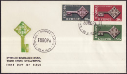 Chypre - Cyprus - Zypern FDC2 1968 Y&T N°299 à 301 - Michel N°307 à 309 - EUROPA - Briefe U. Dokumente