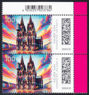 !a! GERMANY 2024 Mi. 3832 MNH Vert.PAIR From Upper Right Corner - Historic Buildings In Germany: Cologne Cathedral - Ongebruikt