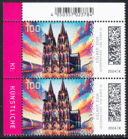 !a! GERMANY 2024 Mi. 3832 MNH Vert.PAIR From Upper Left Corner - Historic Buildings In Germany: Cologne Cathedral - Neufs