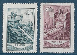 Chine  China** -1954 - Aciérie D'an-shan  Y&T N° 1023/1024 émis Neuf Sans Gomme Avec N° De Série Et Parution - Unused Stamps