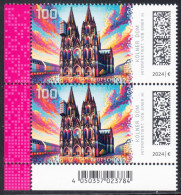 !a! GERMANY 2024 Mi. 3832 MNH Vert.PAIR From Lower Left Corner - Historic Buildings In Germany: Cologne Cathedral - Neufs