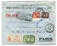 DECES De L'AVIATEUR NOGUES / Pli Recommandé Par Avion "COURRIER RAPIDE EMERAUDE SAÏGON-PARIS" 1934 RR Dewoitine D.332 - 1927-1959 Lettres & Documents