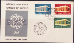 Europa CEPT 1969 Chypre - Cyprus - Zypern FDC Y&T N°311 à 313 - Michel N°319 à 321 - 1969