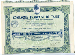 COMPAGNIE FRANCAISE Du TAHITI; Action - Asia
