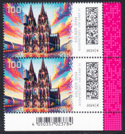 !a! GERMANY 2024 Mi. 3832 MNH Vert.PAIR From Lower Right Corner - Historic Buildings In Germany: Cologne Cathedral - Ongebruikt