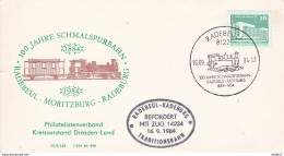 DDR 100 Jahre Schmalspurbahn Moritzburg Spec Canc 16-09-1984 - Treinen