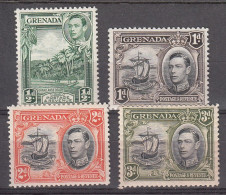 GRENADA 1937-1950 - GRANADA - SERIE CORRIENTE - YVERT 122-124-126-128* - Grenada (...-1974)