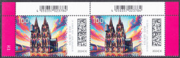 !a! GERMANY 2024 Mi. 3832 MNH Horiz.PAIR From Upper Right & Left Corners - Hist. Buildings In Germany: Cologne Cathedral - Unused Stamps