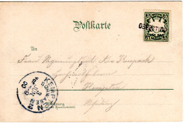 Bayern 1900, L2- Aushilfstempel OBERSTORF Auf Farb-AK Freibergsee M. 5 Pf. - Brieven En Documenten