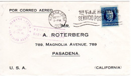 Cuba 1927, 5 C. Auf Erstflug Brief Havanna-Key West, USA - Autres & Non Classés