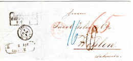 NL 1863, Roter K1 Amsterdam Auf Porto Brief Via Preussen U. Baden I.d. Schweiz - Autres & Non Classés