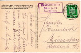 DR 1926, Späte Bayern Posthilfstelle OBERJOCH Taxe Hindelang Auf Karte M. 5 Pf.  - Brieven En Documenten
