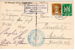 DR 1927, Späte Bayern Posthilfstelle Prinz Luitpold Haus Auf Karte M. 5 Pf. - Brieven En Documenten