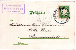 Bayern 1902, Posthilfstelle HÄFELISWALD Taxe Kreuzthal Auf Karte M. 5 Pf.  - Covers & Documents