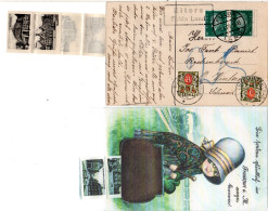 DR 1929, Paar 8 Pf. Auf Frankfurt Leporello AK Ab Fulda M. Schweiz Portomarken - Covers & Documents