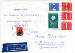 NL 1965, Teinbrieven Amsterdam-Schiphol M.  25 C. Bahn- U. 5 Freimarken Ab Venlo - Trains