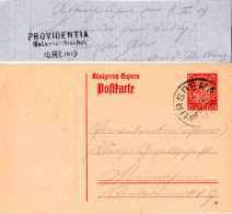Bayern 1919, 10 Pf. Ganzsache V. Attenhausen M. K1 URSBERG - Lettres & Documents