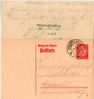 Bayern 1919, 10 Pf. Ganzsache V. Schönbrunn M. K2 STAFFELSTEIN - Covers & Documents